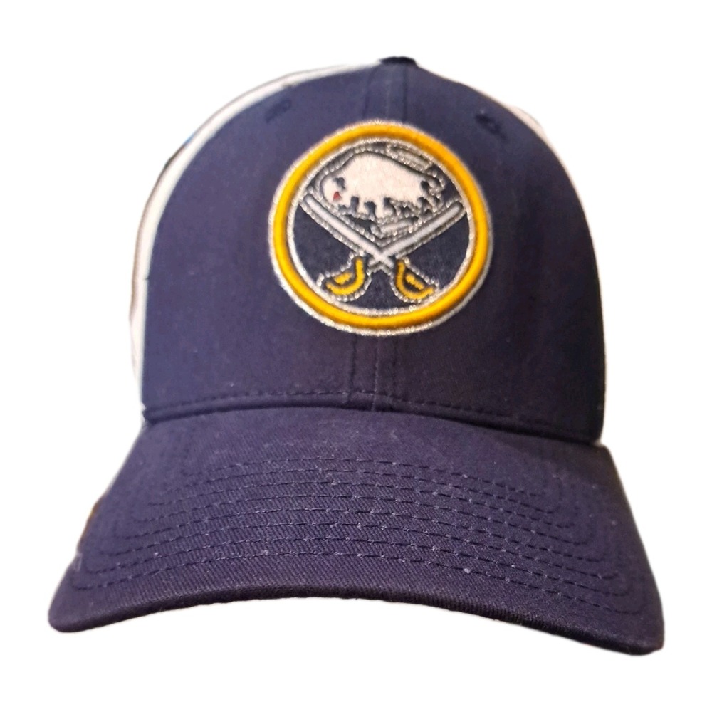 Buffalo Sabres New Era meshback Hat M-L with yellow logo on mesh NWOT
